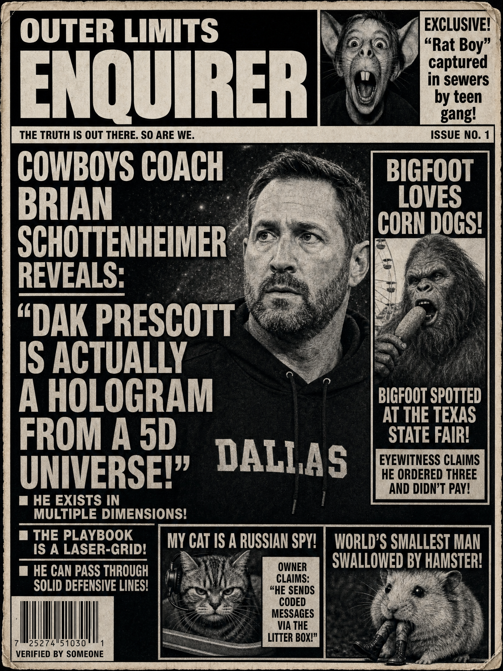 Outer Limits Enquirer — Cowboys edition front page